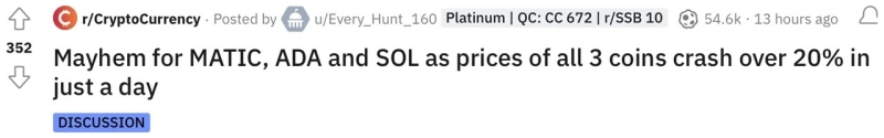 Пользователь Reddit обозначил три причины просадки крипторынка