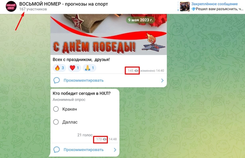 ВОСЬМОЙ НОМЕР — прогнозы на спорт — обзор канала, отзывы